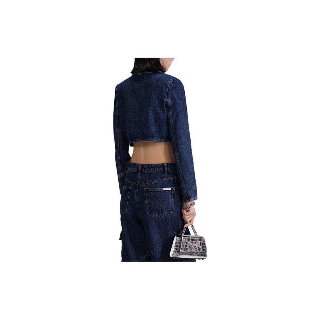 Solid Color Suit Jacket With Long Sleeves Women Jackets Blue SWF343T00600