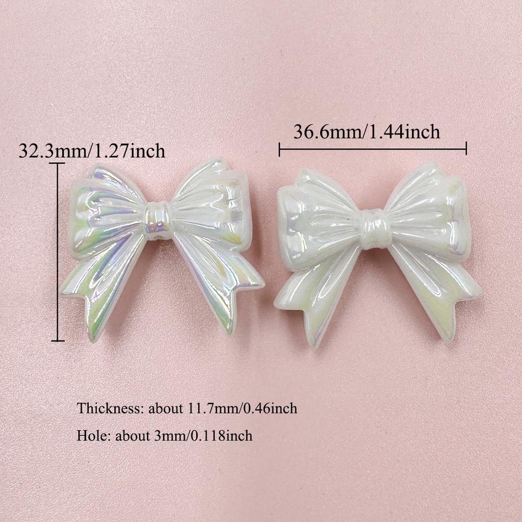 Hanmade Jewelry Making Beading Neclace Bracelet Bowknot DIY Findings 6Pcs 32.3*36.6mm for Crafted Big Bow Handcrafted Acrylic Loose Beads