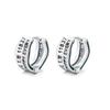 High-quality 925 Silver Earrings Lettering E032 One-touch Ring Earrings (Wfgjeqa)