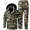 Men's Sets Winter Jackets and Pants Thicken Fluff Lining Warm Puffer Jacket Outdoor Pants Windproof Climbing 2 Pcs