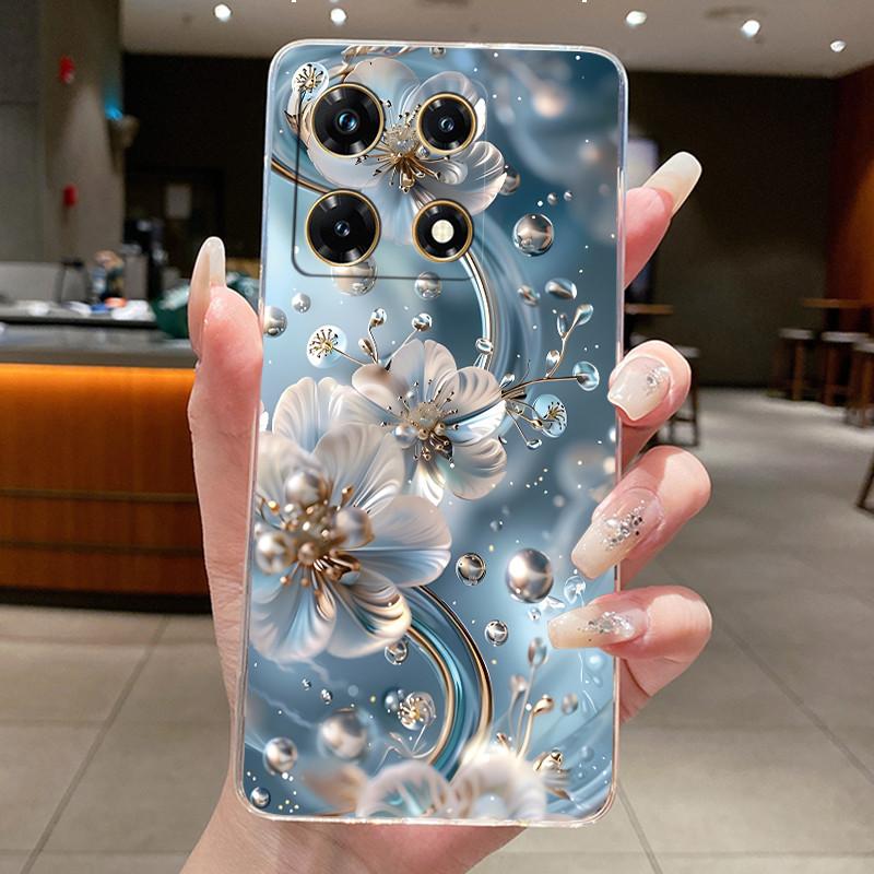 Clear Case for Infinix Note 30 Pro Luxury Butterfly Flower Soft TPU Silicone Protection Phone Cover InfinixNote30Pro X678B Coque