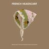 Платок в пасторальном стиле с цветочным узором, вязаный крючком, тюрбан на шнуровке, дышащий вязаный головной убор, аксессуары для волос