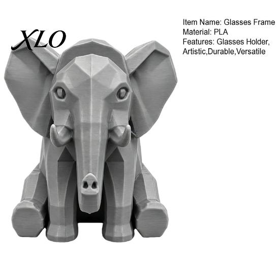 Office Desk Accessories Elephant Shape Glasses Holder, 3D Printed Geometric Eyeglass Display Holder Organizer, Decorative Desktop Ornament for