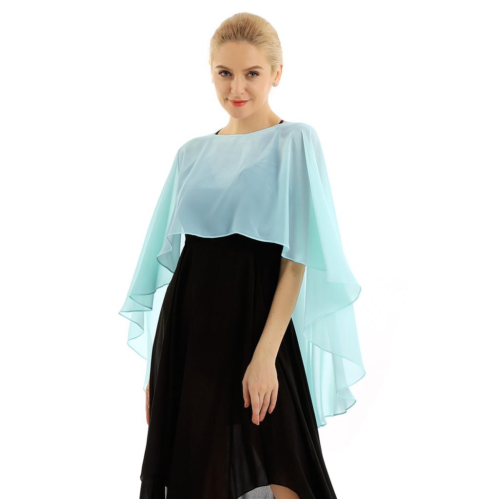 Women Chiffon Bolero Elegant Soft Wedding Bridal Cape Prom Party Shrug Evening Dresses Shawl Wraps