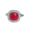 Color Diamond-Set Zircon Niche Design Open Ring Square Unique Light Luxury High Sense Exquisite Temperament Ring Woman