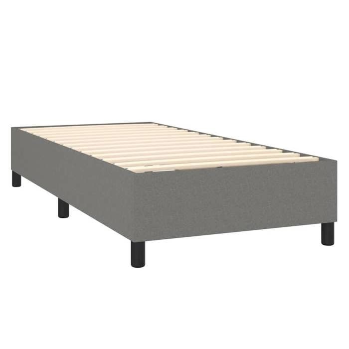 Maison Exclusive - Sommier à lattes de lit avec matelas Gris foncé 90x200 cm Tissu