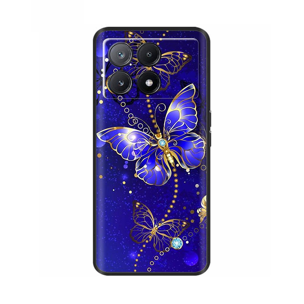 Чехол для Poco X6 Чехол для телефона Милый кот Coque Обложка для Xiaomi Poco X6 Pro Poco X 6 Pro X6Pro Pocox6 Pro 5G Жидкие силиконовые чехлы
