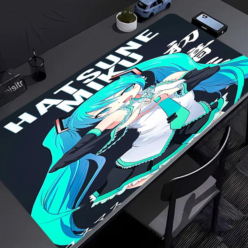 Коврик для мыши Hatsune Miku - Нескользящая резиновая основа, Гладкая поверхность для работы, игр, офиса и домашнего использования, Настольный коврик для мыши