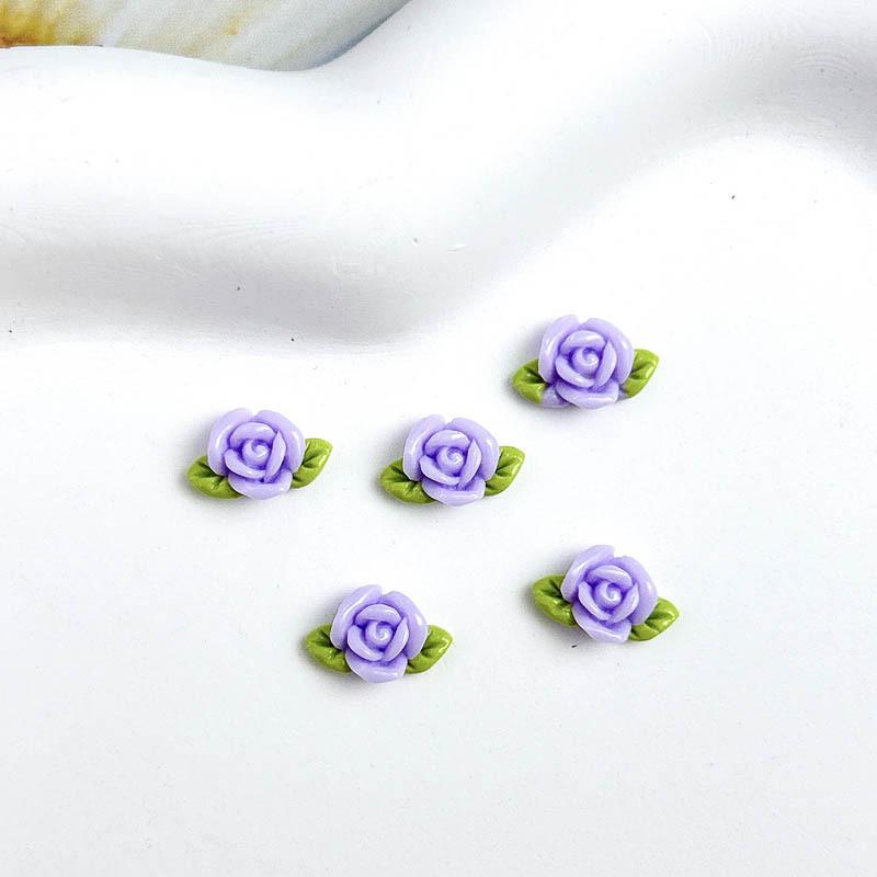 New Resin Luminous Mini Leaf Rose Nail Art Accessories Handmade DIY Earrings Wearable Nail Decorations