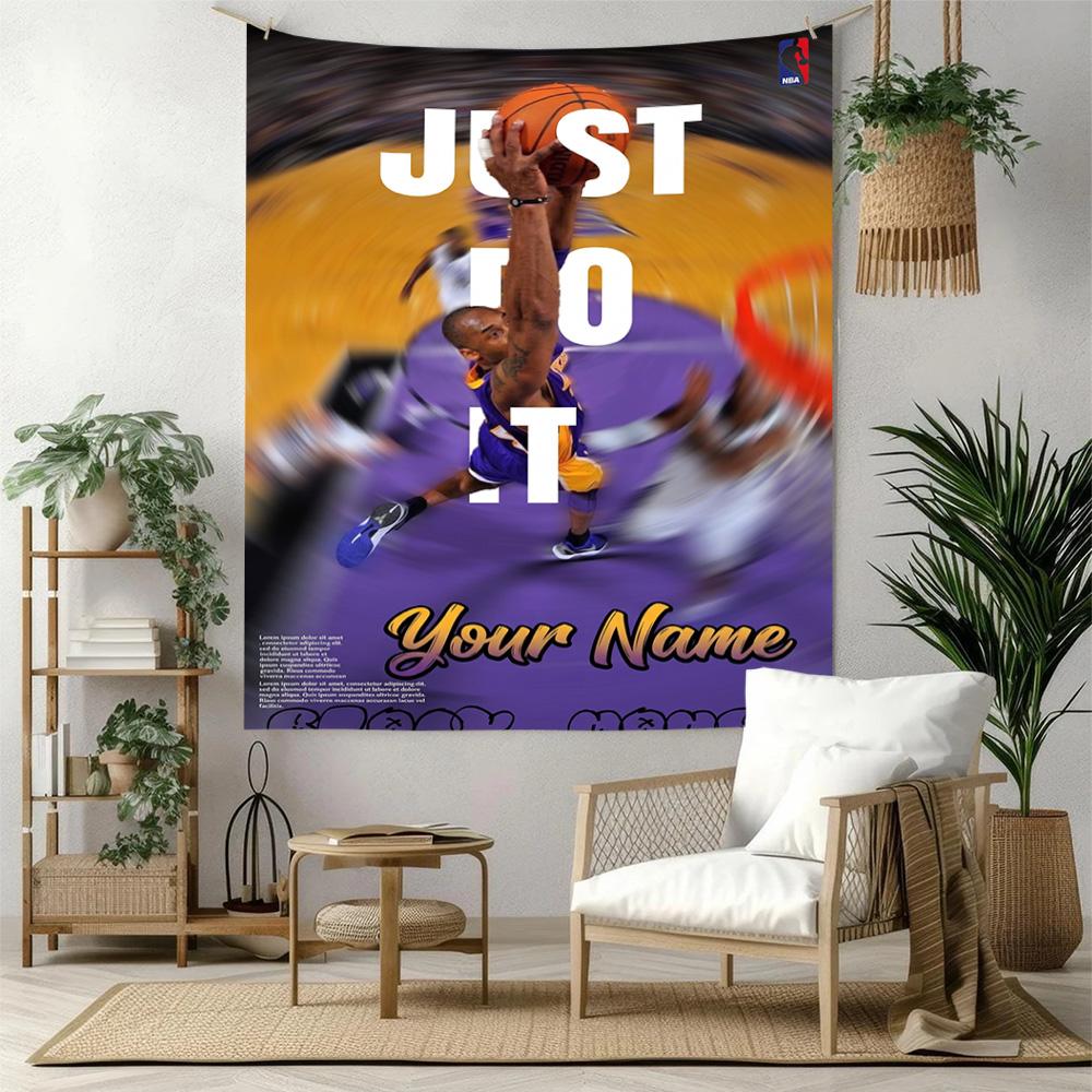 Kobe Custom Your Name Wall Decor Tapestry Art For Pet Memorial Birthdaywedding Party Backdrop Family Gift