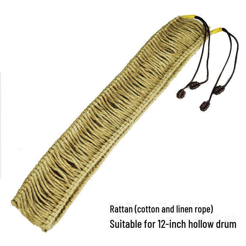 Handmade Ethereal Rattan Drum Edge Cover for 12-14 Inch Handpans - Reduce Noise with Hand-Braided Hemp Rope Apron
