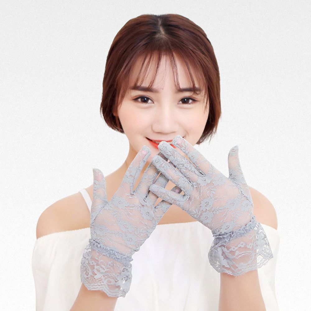 Women Full Finger Gloves Sunscreen Bride Gloves Lace Gloves Party Dressy Gloves Driving Mittens