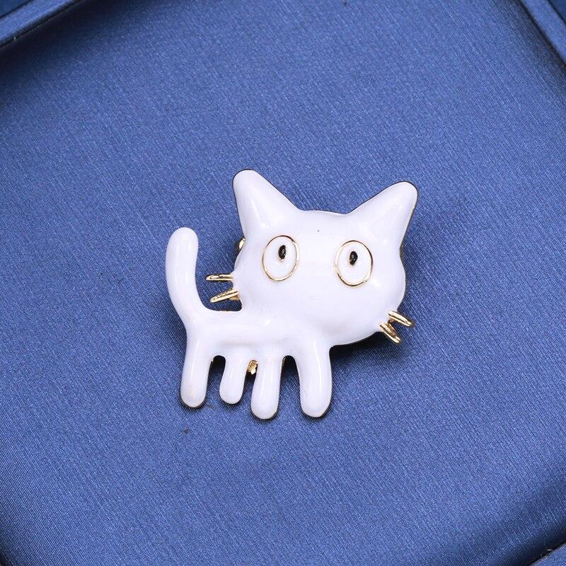 Blucome Модная черная эмалированная брошь в форме кошки для женщин, девочек, детей, шапки, воротник, корсаж, одежда, броши, аксессуары