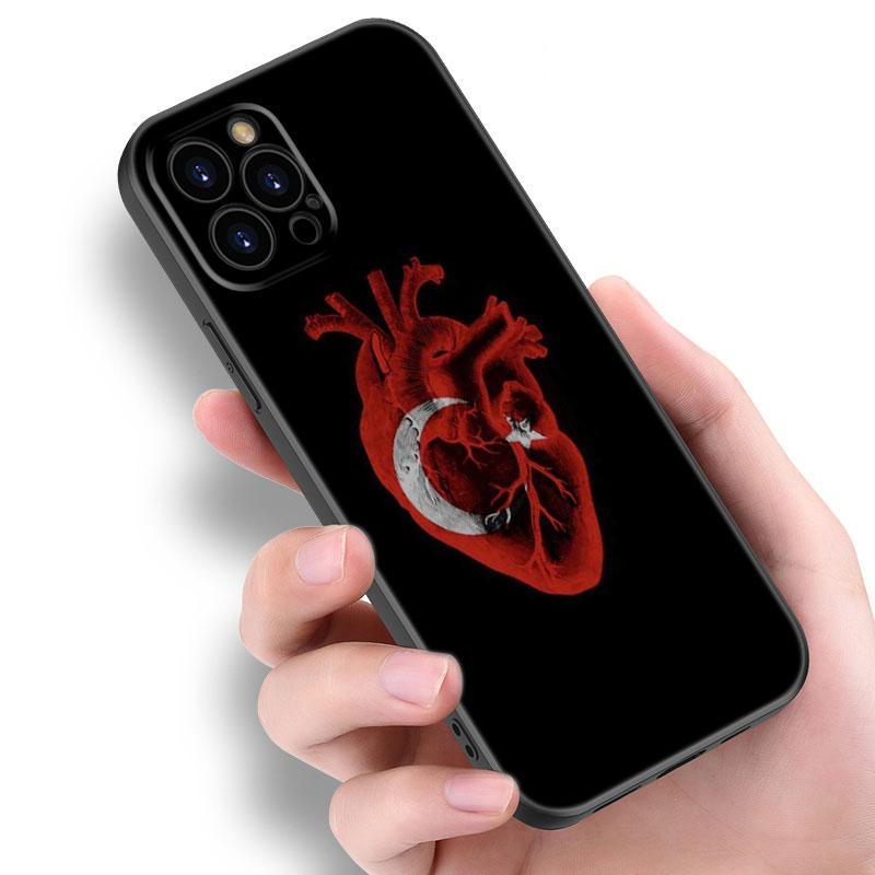 Turkey Turkish Flag Black Silicone Phone Case For Apple iPhone 12 13 Mini 11 14 15 Pro Max 7 8 Plus X XR XS SE 2020 2022