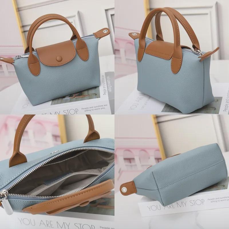 Women's Fashion Shoulder Bag: Genuine Leather Cowhide Dumpling Handbag with Contrast Colors