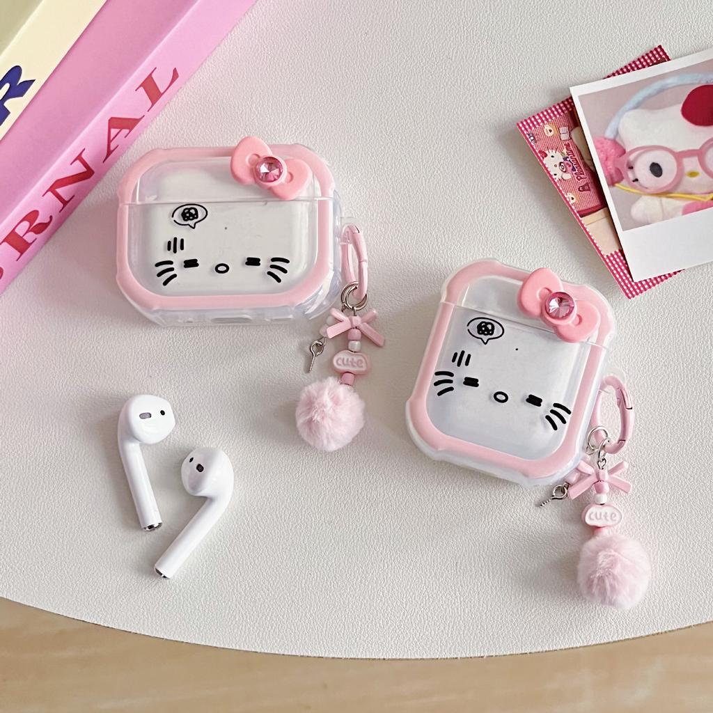 Милый котик KT подходит для защитного чехла Airpods Pro 1, четыре угла защита от падения чехол для Bluetooth-наушников Apple 1-го поколения