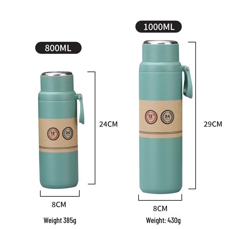 HPMILY 800ml Insulated Stainless Steel Water Bottle with Tea Filter