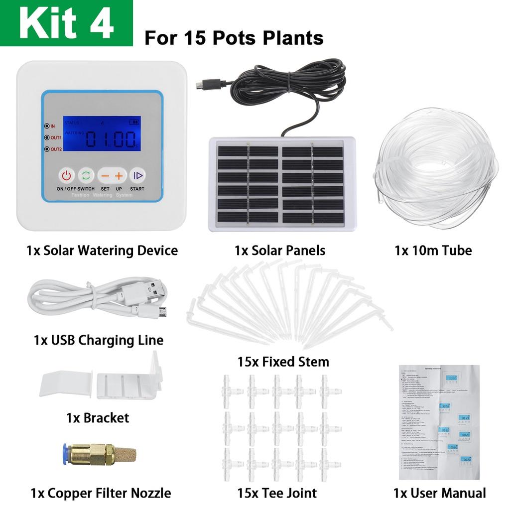 4.5W Double Pump Controller Garden Drip Irrigation Device Timer System Solar Energy Intelligent Automatic Watering Device