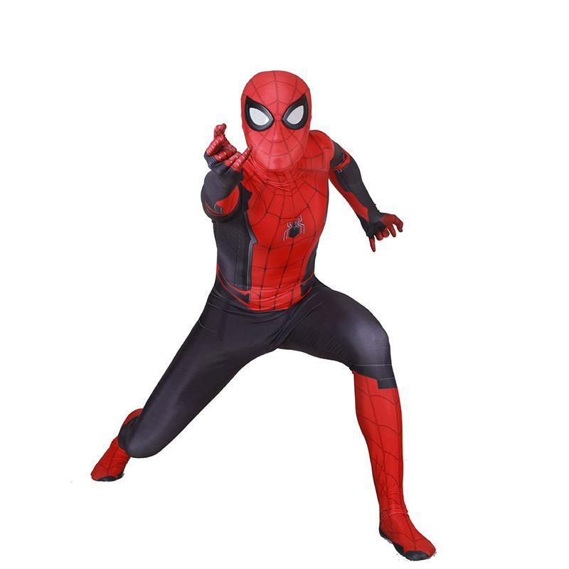 High Quality Spidermans Costume Fancy Dress Adult And Children Halloween Costume Red Black Spandex Cosplay Clothing