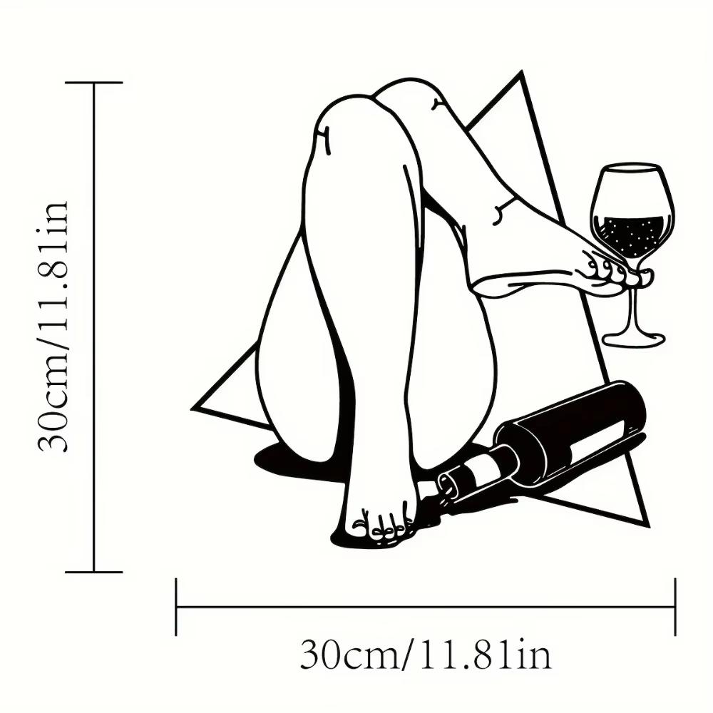 Charming 1pc Metal Wall Art - Cyberpunk Wine Drinker. A Delightful Addition To Home Bar Decor and a Great Housewarming Present.