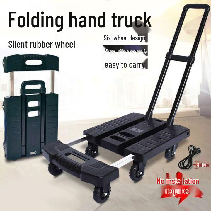 Compact Folding Telescopic Hand Truck for Household Use