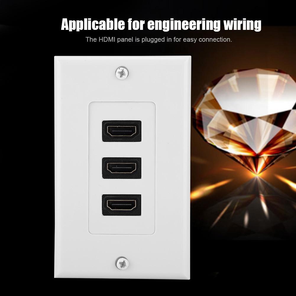 3-портовый HDMI HD Видео Панельный разъем USB-концентратор Адаптер настенная розетка
