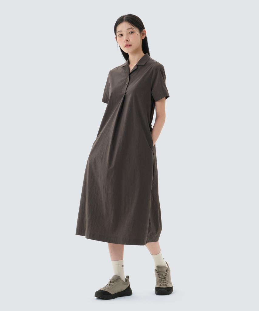 Платье Root Collar от SNOWPEAK APPAREL (S26Mwrop61) Шоколадно-хаки