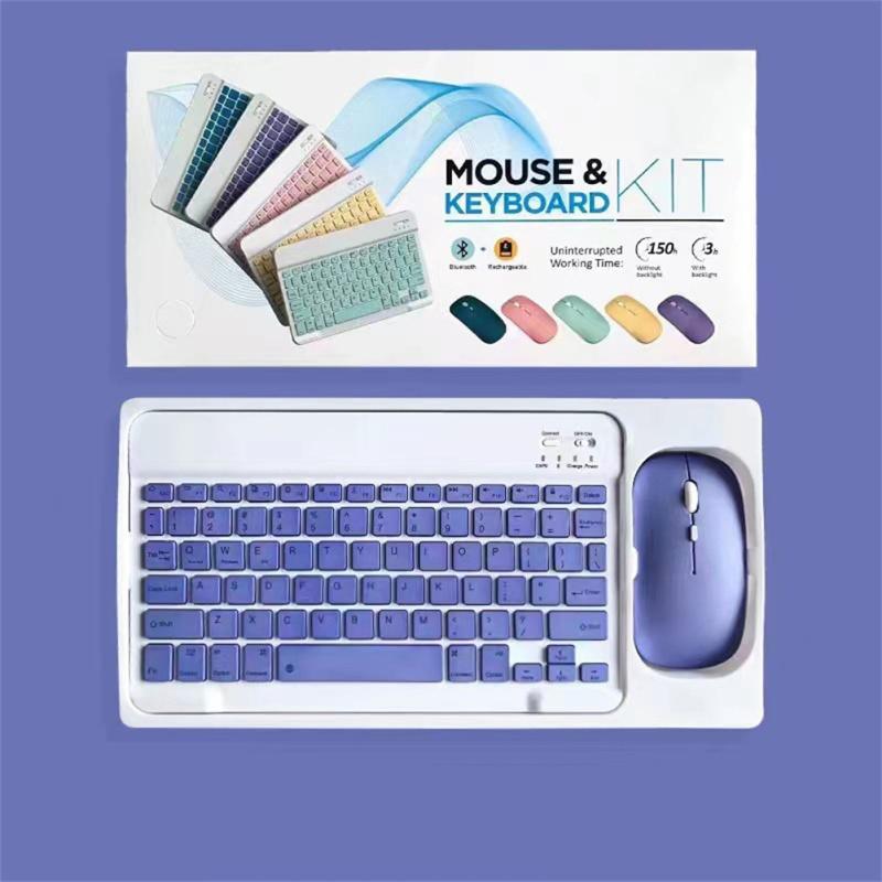 Mini Wireless Bluetooth-compatible Keyboard Mouse Set Rechargeable Compatible For Android Ios