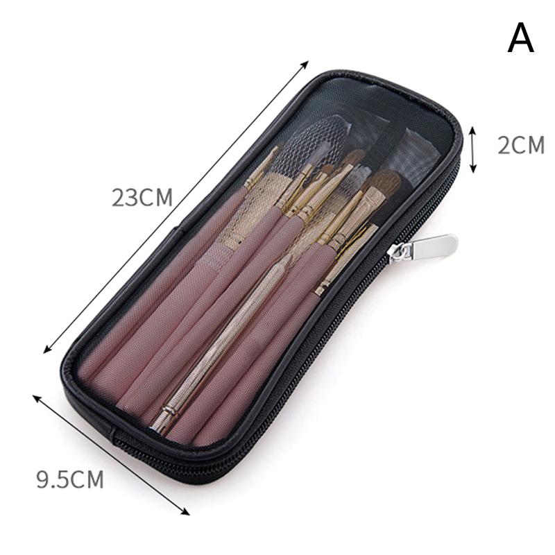 Makeup Brush Travel Case Cosmetic Toiletry Mesh Bag Organizer Beauty Tools