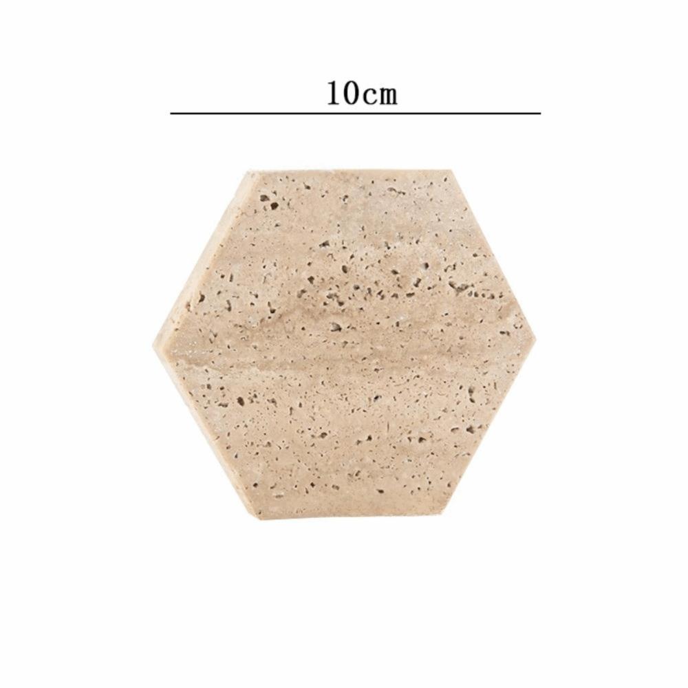 Natural Marble Coasters Placemat Vintage Combinable Jewellery Display Plate Heat Resistant Travertine Whiskey Coffee Coasters