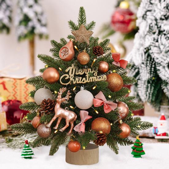 Мини-елка 45 см, светящаяся настольная искусственная рождественская сосна, работающая от батареек, маленькая