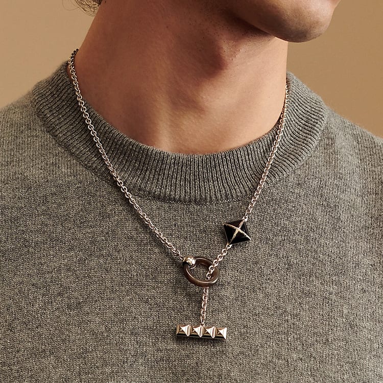 HERMES Medor XO Necklaces Men's Silver H100009FP