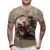 Personality Hole 3D Printed Clothing Aircraft Tank Shark Bear Full Body Printed Men's T-shirt Short Sleeve O-neck Funny Tops