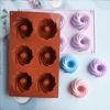 Porous Spiral Cake Silicone Mold Baking Tool Doughnut Chocolate Jelly Ice Cube Mold Biscuit Decor Making Soap Candle Mould Gifts