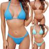 Women's Split Sexy Solid Colour Bikini Fashion With Bra Pad No Steel Bra Swimsuit