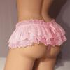 Кружевные трусики-слипы для сисси, мужские трусики, стринги, мини-юбка с оборками, костюм для кроссдрессинга, трусики-юбка, стринги, гей, мужское сексуальное нижнее белье