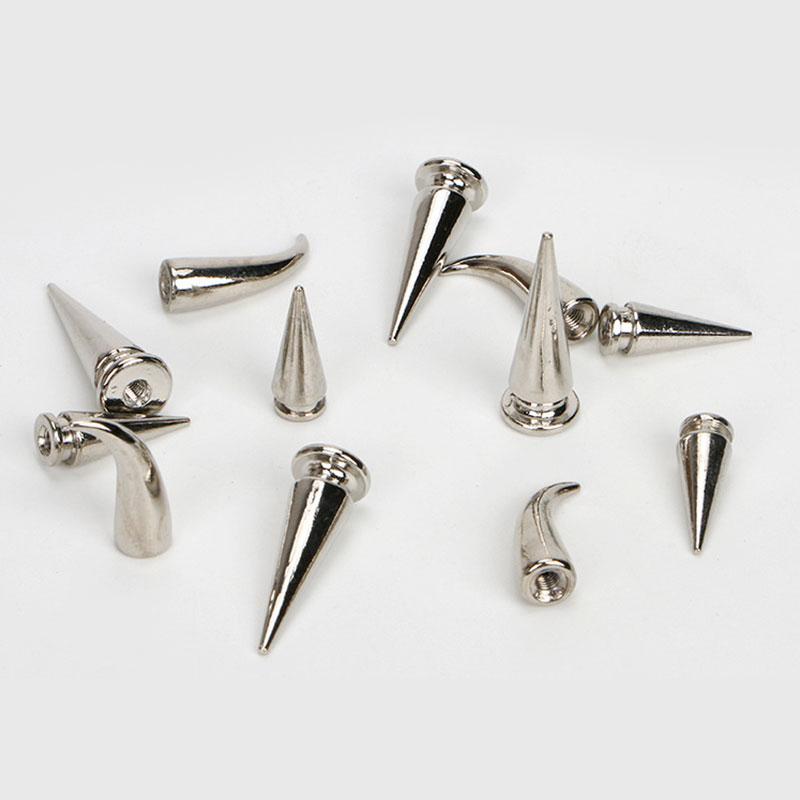 Fashion Luxury 10Sets Metal Punk Sharp Warhead Screw Rivets Studs Crafts Leather Belt Watchband Warhead Head Rivets Spikes Decor Nail Buckles
