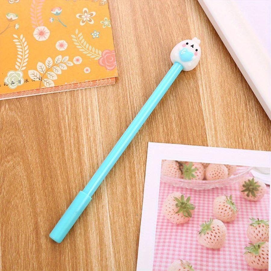 School Season 10pcs 0.5mm Cartoon Rabbit Hugging Fruit Gel Pen Creative Stationery Cute Water-based Pen Office Supplies Signature Pen