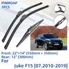 3 шт. для Nissan Juke F15 07,2010-2019 22 "14" 12 "передние и задние щетки стеклоочистителя лобовое стекло резак для окон аксессуары2014 2015 2016 2017 2018 2019