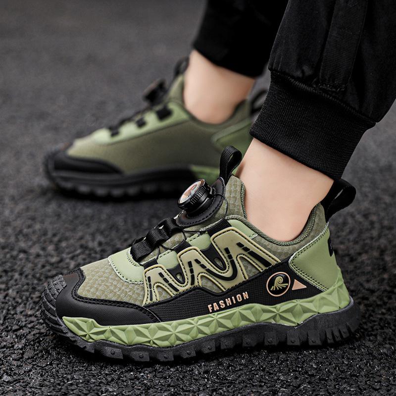 Поворотная пряжка для детей, походная обувь для мальчиков и девочек, для студентов, для занятий спортом, теннисом, бега, повседневные кроссовки на осень-зиму для детей