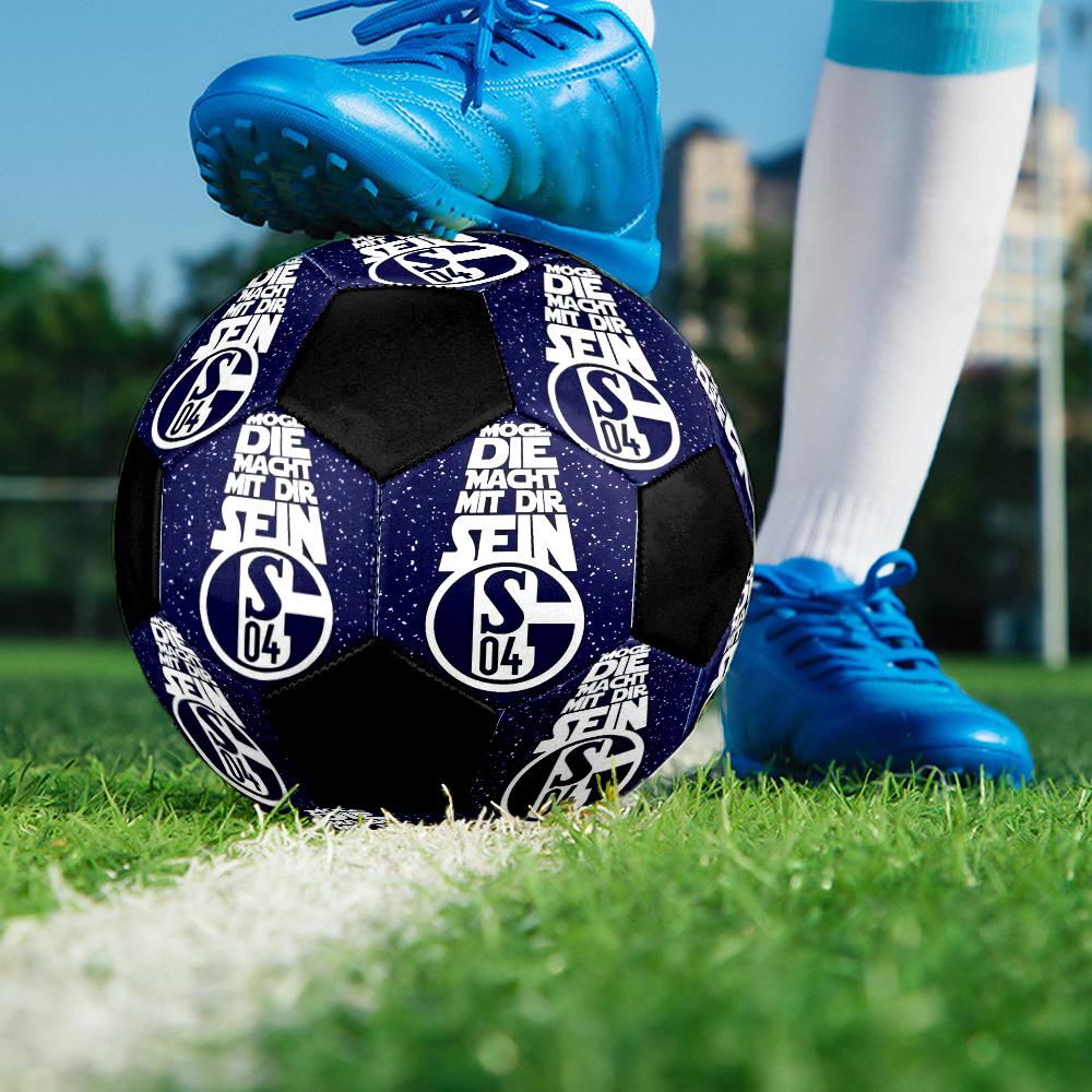 Schalke 04 Indoor Soccer Ball Colorful Machine Stitched PVC Size 5 Team Training Competition Ready Durable High-Bounce Cool Sports Gift