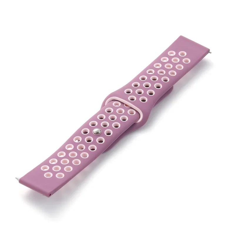 20mm Silicone Band for Samsung Galaxy Watch 7-FE-6-5-pro-4-Classic/active 2 22mm Sport Hole Bracelet Huawei GT 5-4-3 Watch Strap