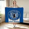 1PC Hertha BSC Custom Name Patterned Flannel Blanket Suitable For All Seasons for Home Decor Warmth and Comfort Gifts Holiday Present