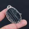 Натуральный шерл, необработанный драгоценный камень, кулон из серебра 925 пробы для женщин