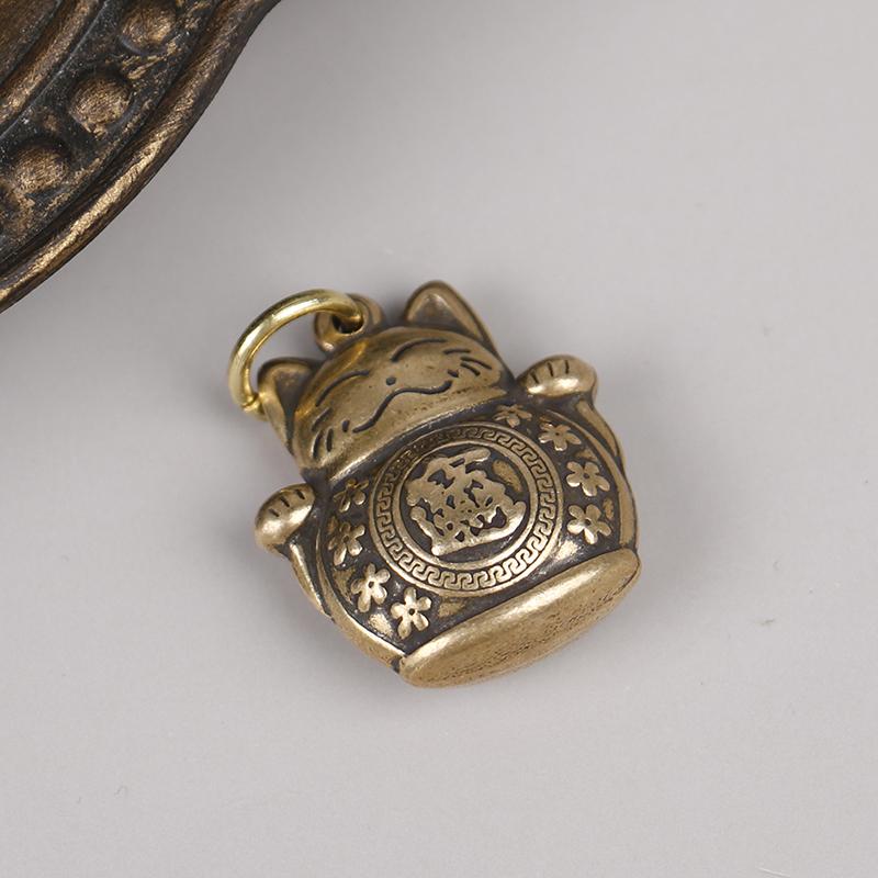 Брелок из чистой меди Lucky Cat, ювелирные изделия своими руками, подвесные аксессуары, брелок, подвеска