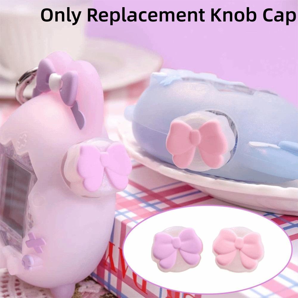 2pcs Polarized Knob Cap Bow Shaped Silicone Button Cover DIY Decoration Panel Knob Cap for Tamagotchi Paradise