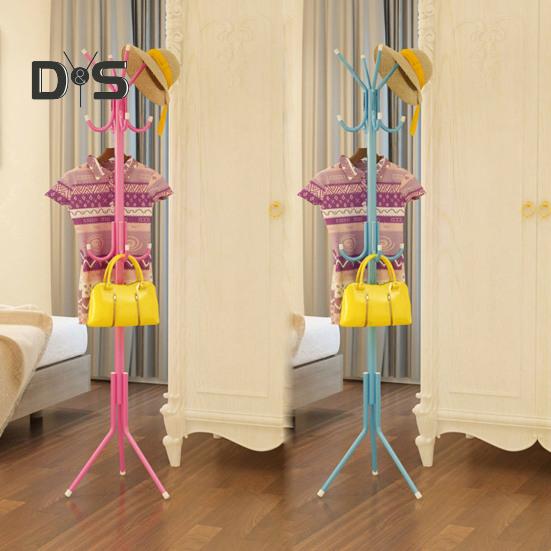 Вешалка для одежды с 12 крючками, отдельно стоящая вешалка для прихожей, спальни и офиса, металлическая вешалка для пальто, шляп и сумок