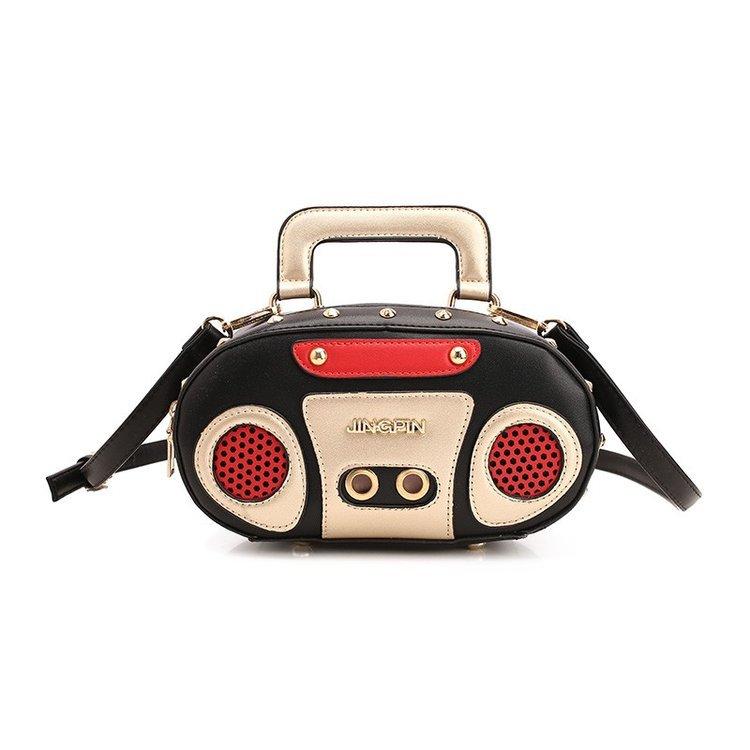 Сумка в форме ретро-радио с индивидуальным дизайном, женская милая сумочка, сумка через плечо, сумка-мессенджер, сумка через плечо в стиле рок