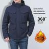 Men's Winter Workwear Fleece Coat: Thickened Cotton, Multi-Pocket, Windproof, Waterproof Jacket