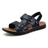 Модные повседневные кожаные мужские сандалии для отдыха на лето, пляжные туфли на плоской подошве, праздничные мужские тапочки в стиле ретро, шлепанцы двойного назначения, быстросохнущие, плоские